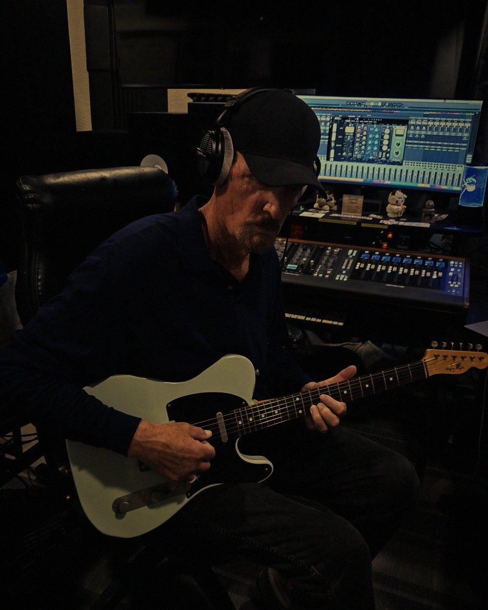 StevieG playing a Telecaster in the studio